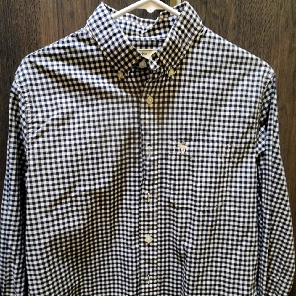 Abercrombie & Fitch Small Check Long Sleeve Dress Shirt